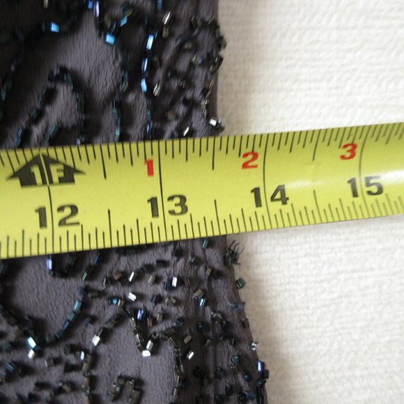 Gala by Mon Cheri Floral Beaded Mini Dress Size 8 Spaghetti Straps Purple - Picture 10 of 13